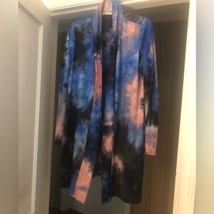 NWOT Tie-Dye Open Front Cardigan